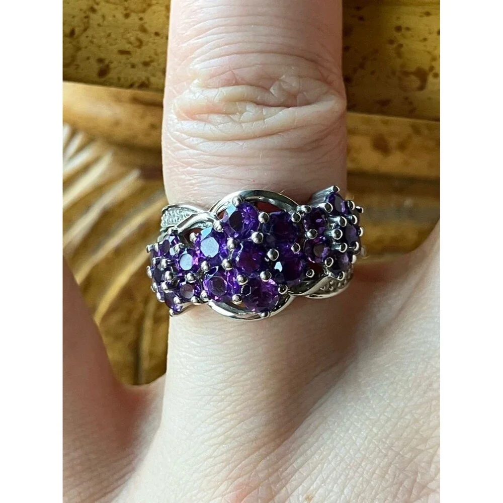 African Amethyst Sterling Silver Ring Size 5.5
